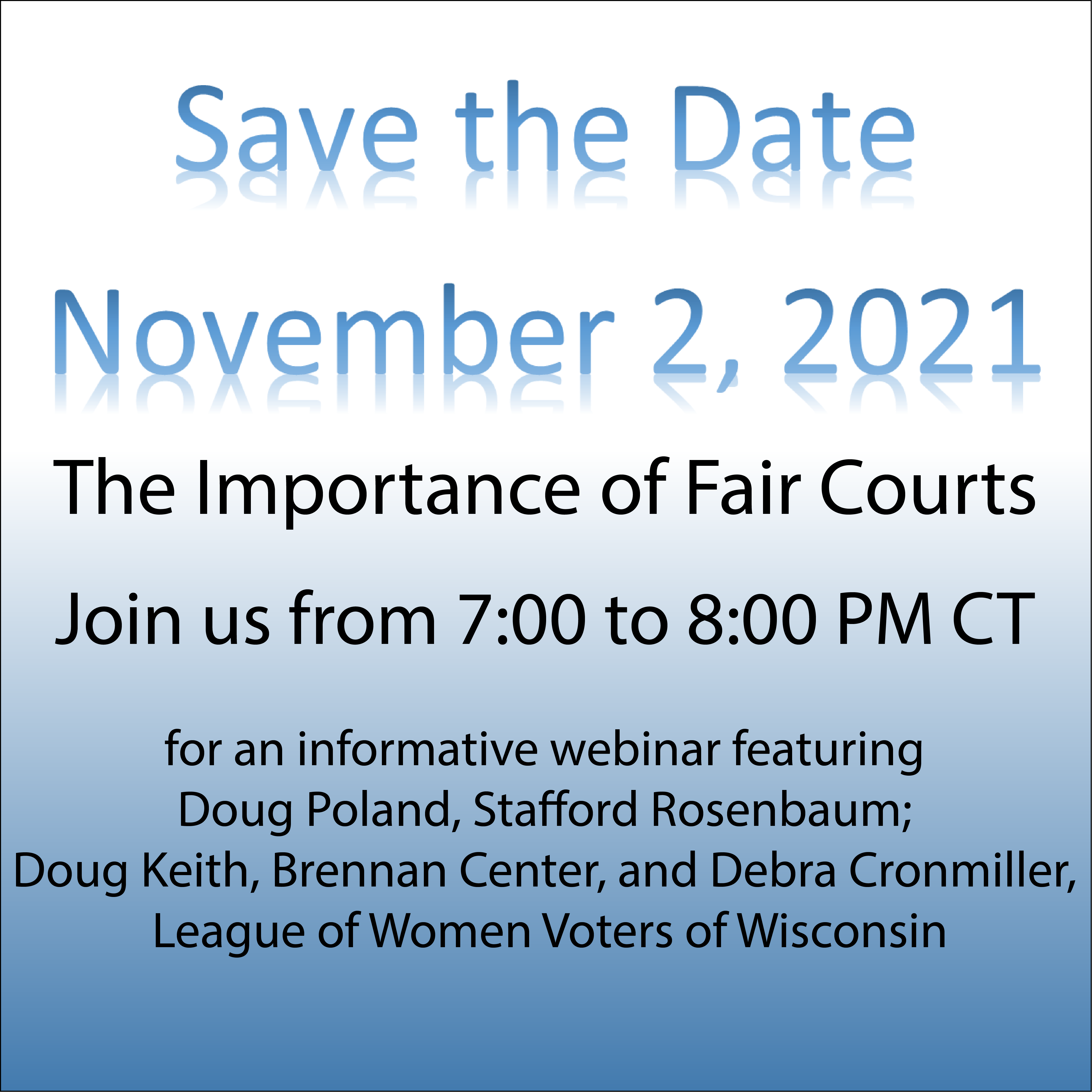 Save the Date League of Women Voters Wisconsin Information